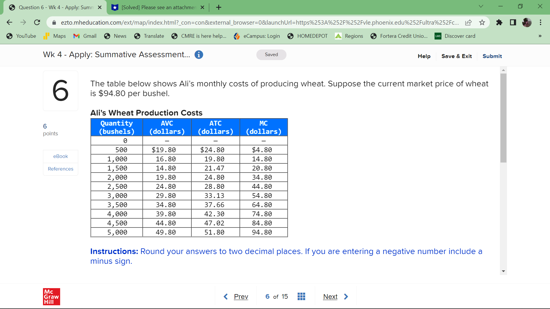  Question 6 - Wk 4 - Apply: Sumn X *[Solved] Please