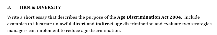 Hi Tutor, Could i please get an example answer for this question