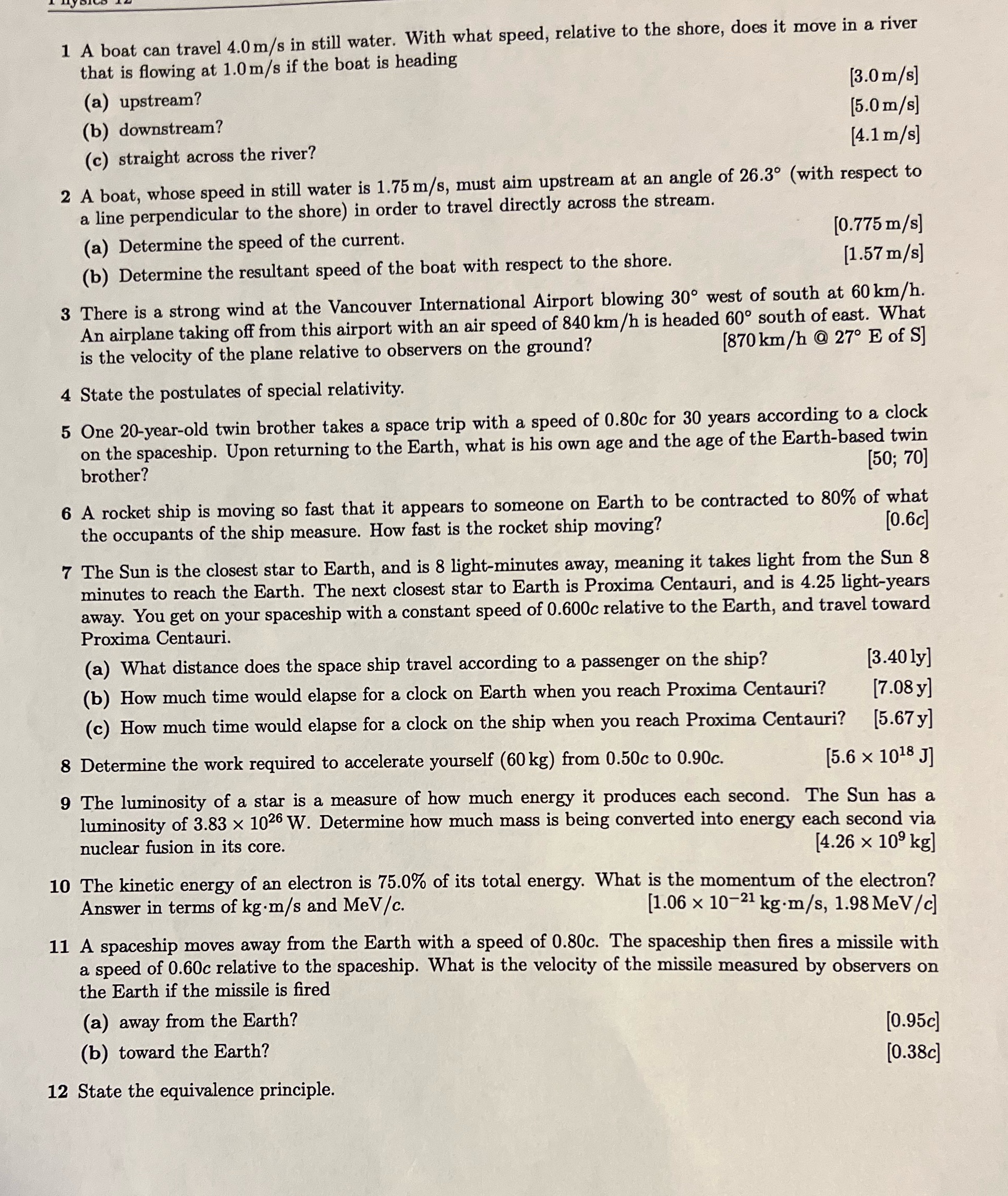 Answers are in bracket. Please solve them as soon as you can!