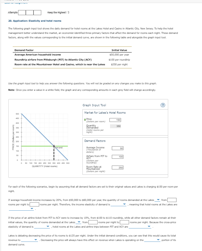Attempts Keep the Highest / 3 20. Application: Elasticity and hotel