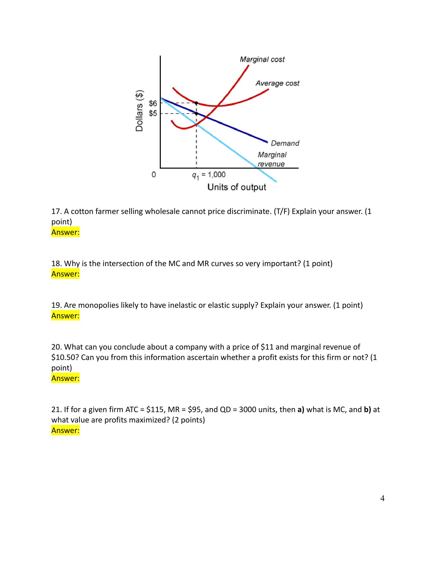 a characteristic of perfect competition: (1 point)a. Products in this market tend