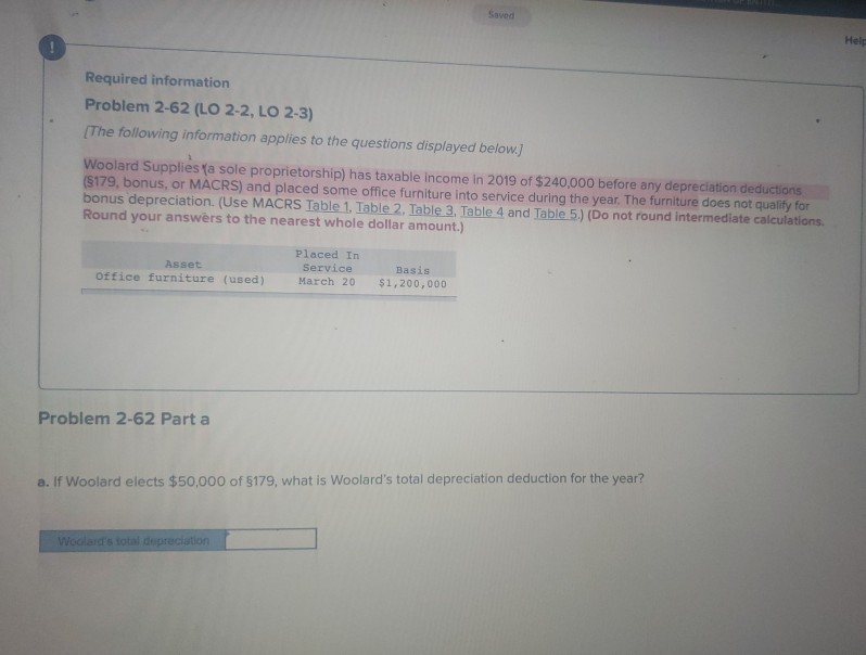  Het Required information Problem 2-62 (LO 2-2, LO 2-3) The following