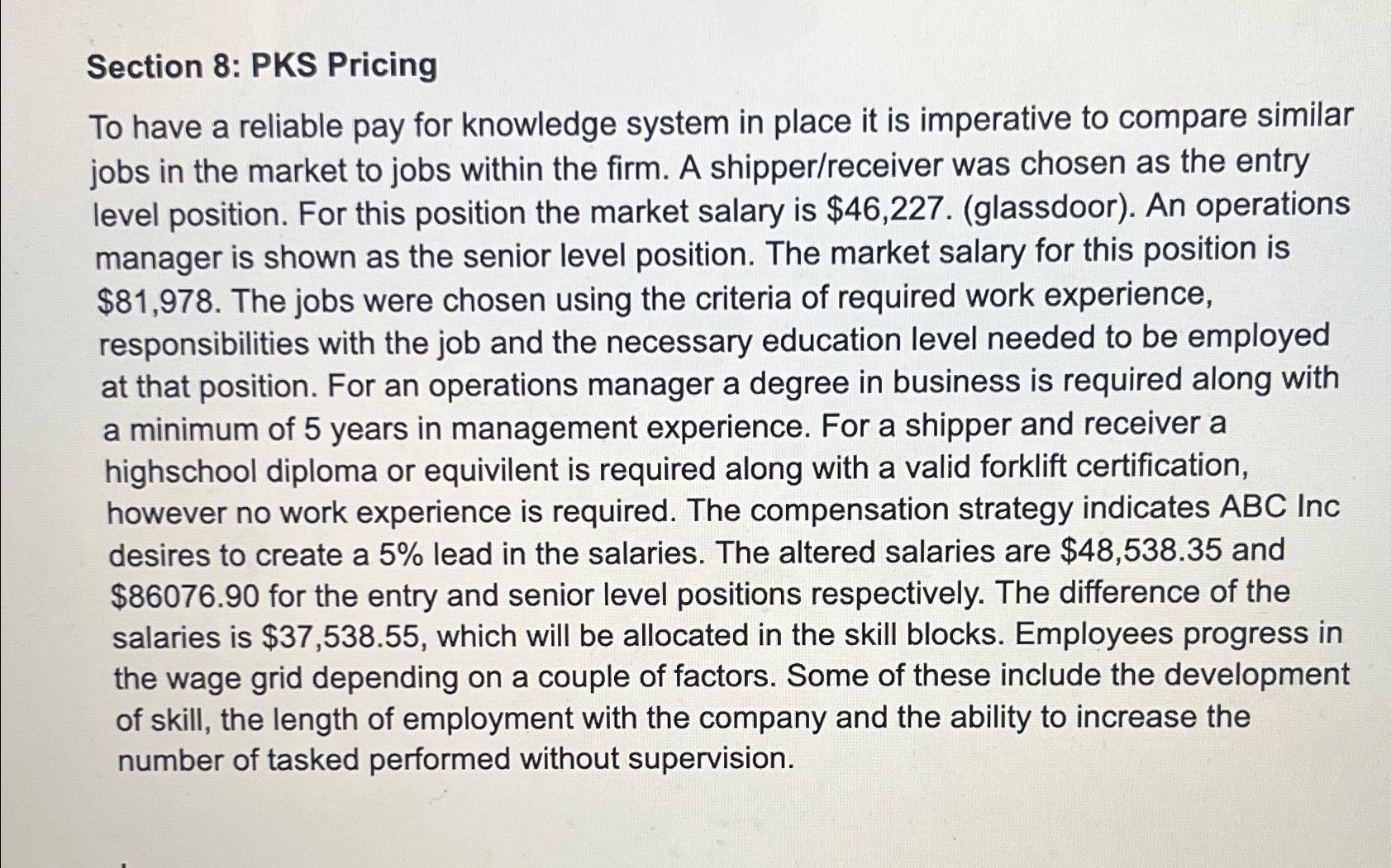  Are you able to make a pks table using the paragraph