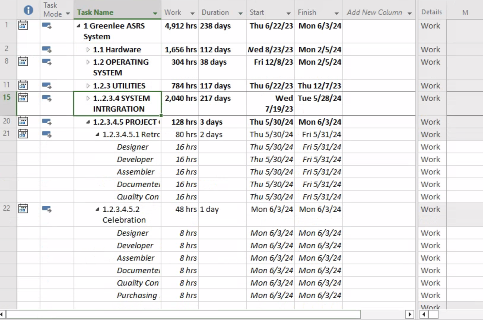 days 3 1.1.1 Hardware Wed Wed Wed Wed 0 days 0 days
