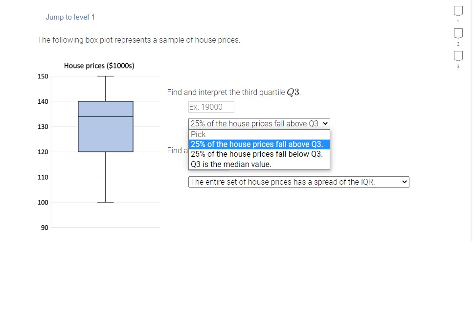 I need help figuring out q3 Jump to level 1 The following