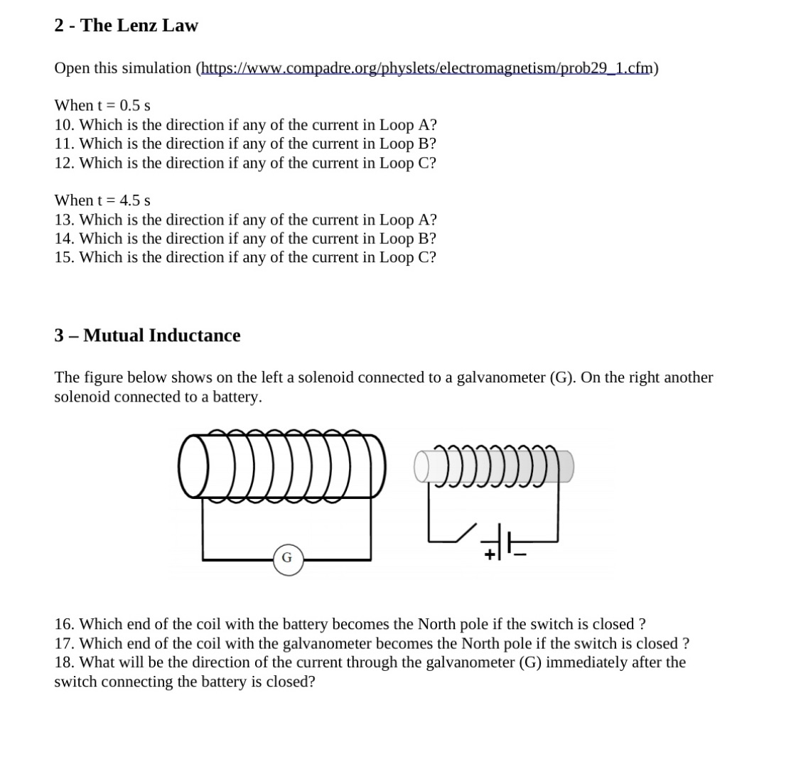 2 - The Lenz Law Open this simulation (WWW) When t