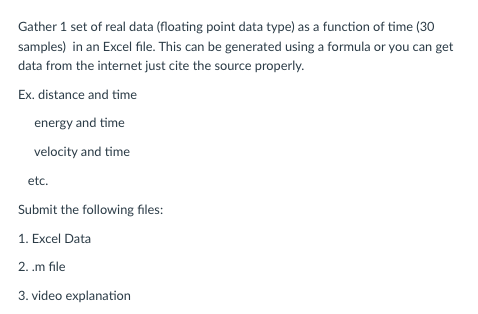 Programmingusing matlab its about import and export Gather 1 set of real