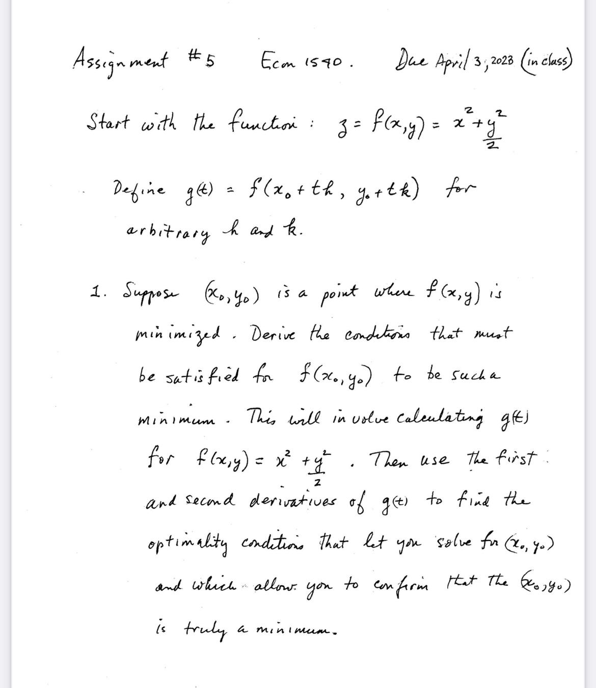 Assignment # 5 Eco 1590. Due April 3, 2023 ( in