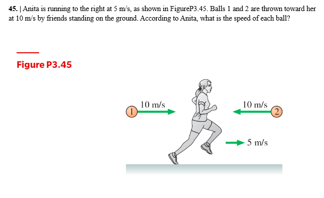 please explain and show work for answers! 45. | Anita is running