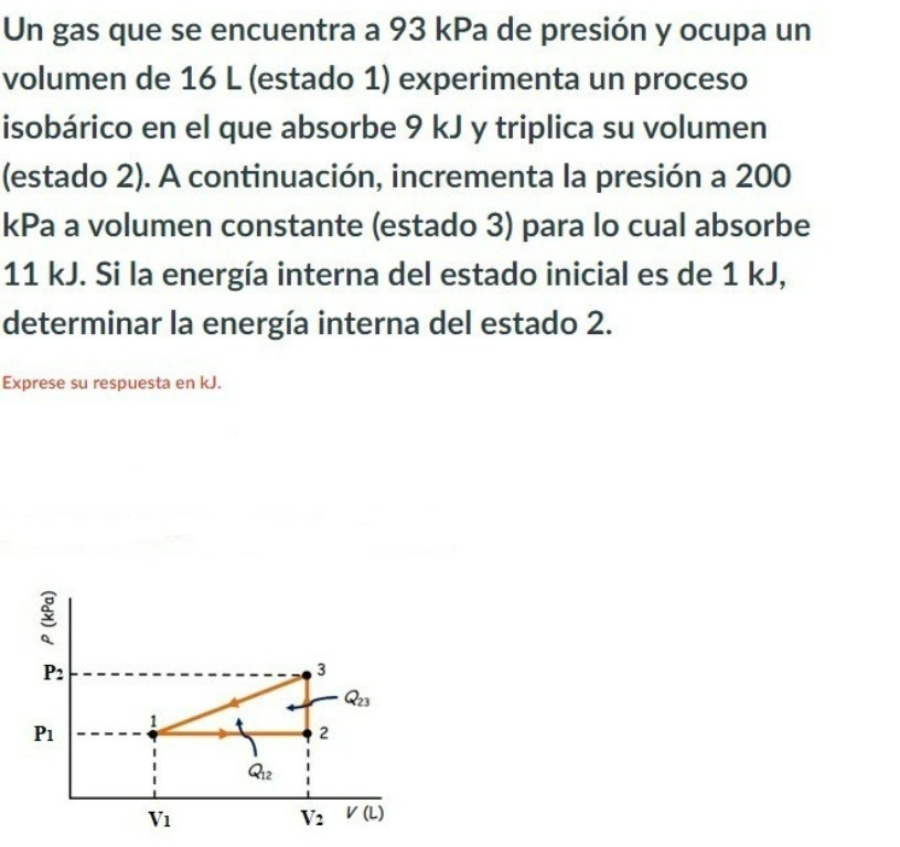 Un gas que se encuentra a 93 kPa de presi6n y ocupa