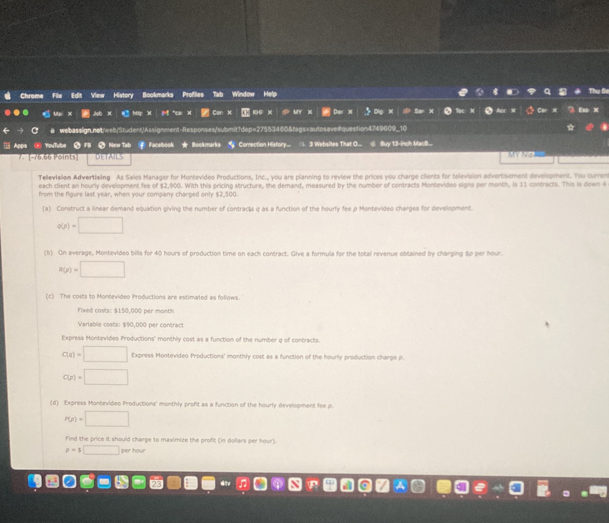 Chrome History Profiles Tab Window Help Thu S ... Mal Job