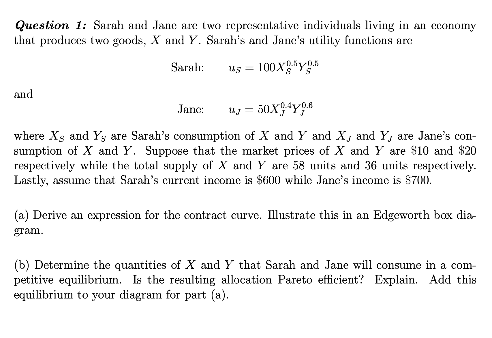 in an economy that produces two goods, F and W. Consumer A's