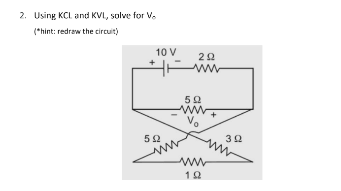 Show complete solution 2. Using KCL and KVL, solve for Vo (*hint: