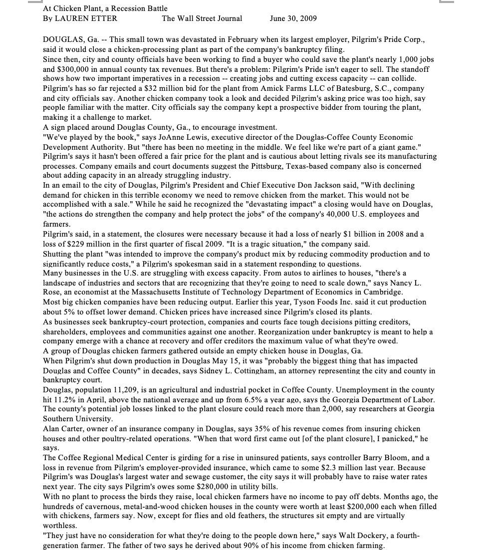 Please explain why so I can understand. d At Chicken Plant, a