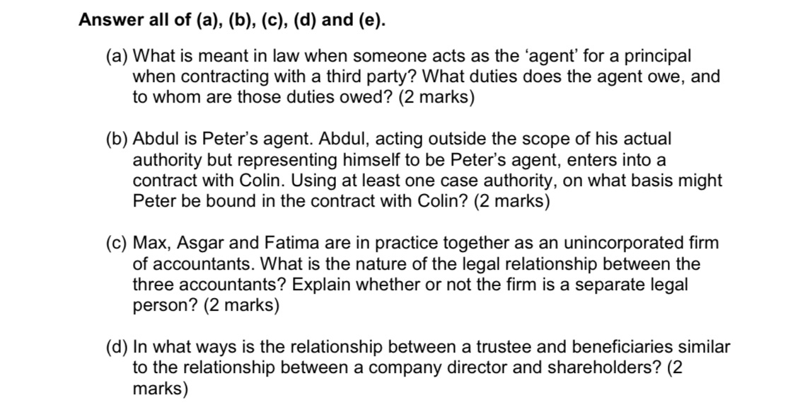 Answer all of (a). (b). (c). (cl) and (e). (a) What