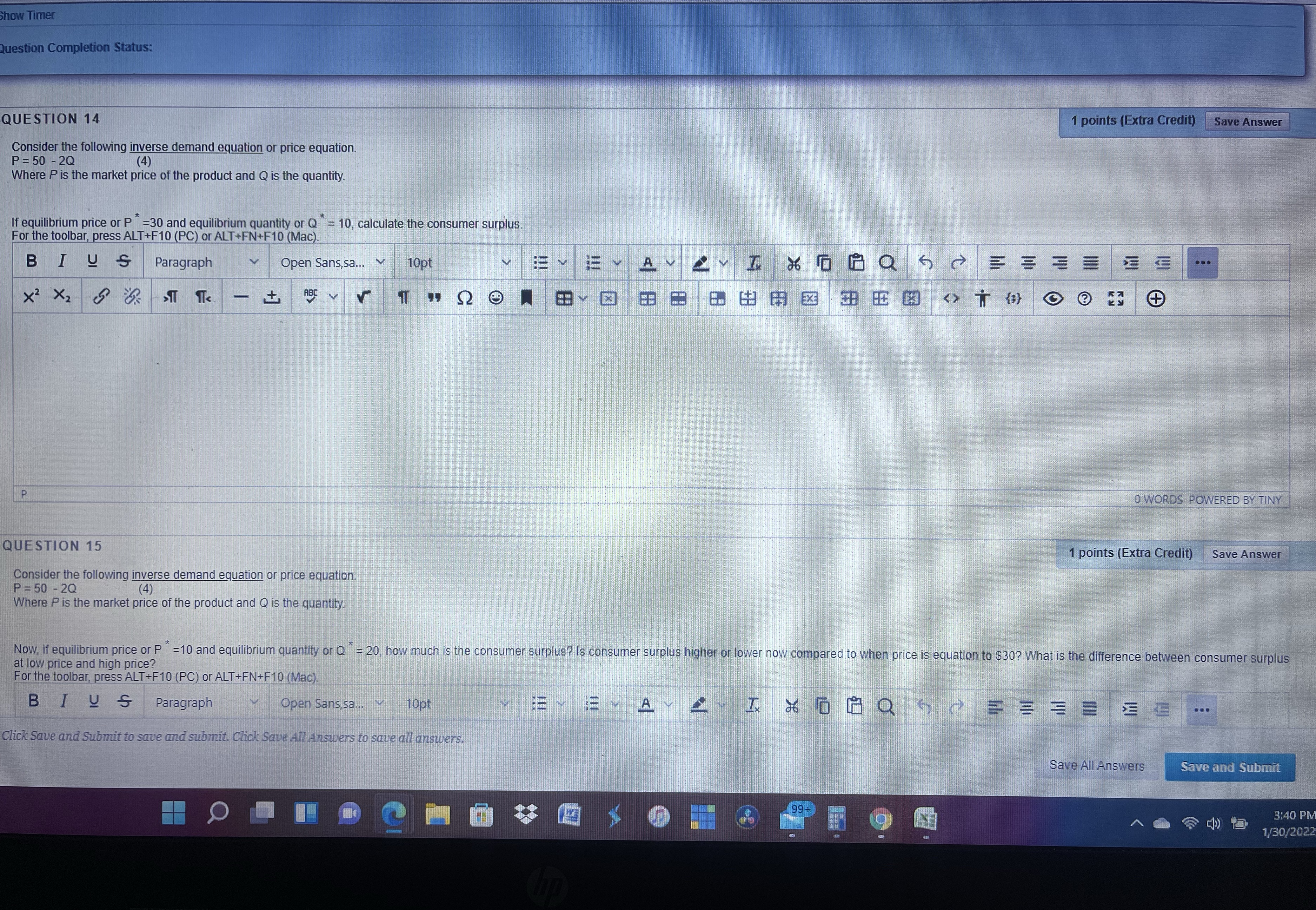  now limer Question Completion Status: QUESTION 14 points (Extra Credit) Save