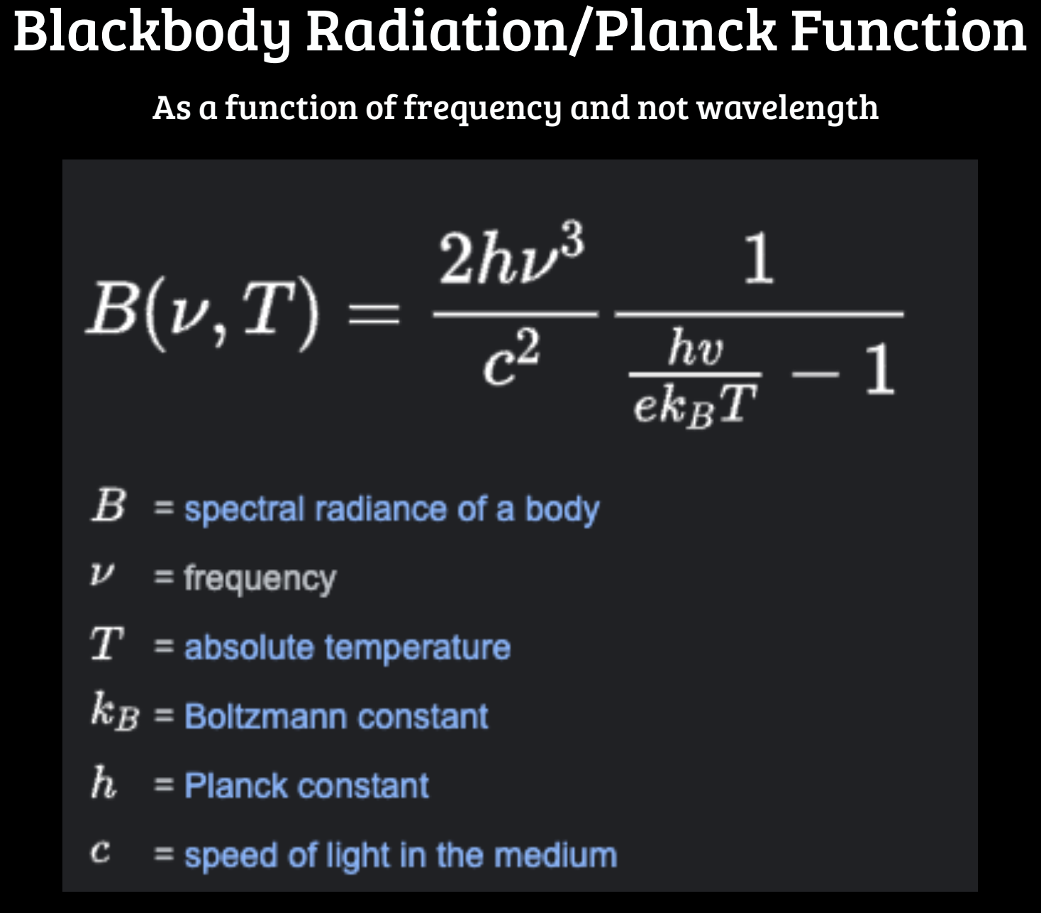 Please show your work.Planck Function from Notes: Blackbody Radiation/Planck Function As a