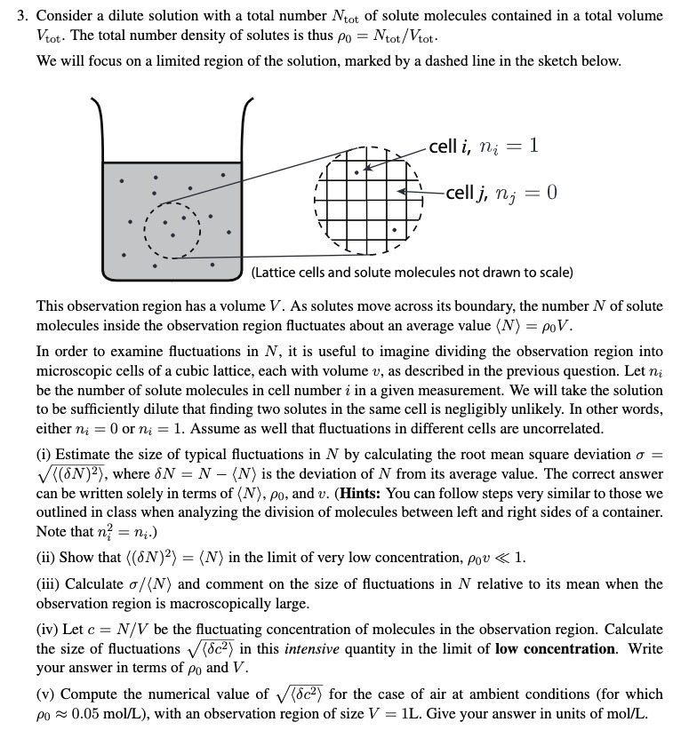  3. Consider a dilute solution with a total number Ntm of