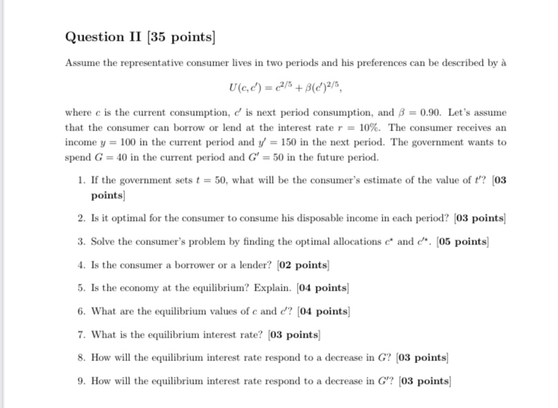 Hello, I need the answer to this question please. Question II [35