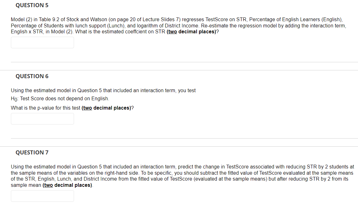 Regression Estimates of the Student-Teacher Ratio and Test Scores: Data from Massachusetts