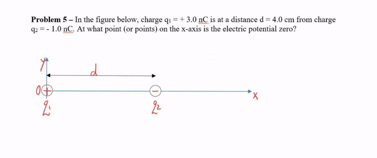  Problem 5 In the gure below, charge q: = + 3.0