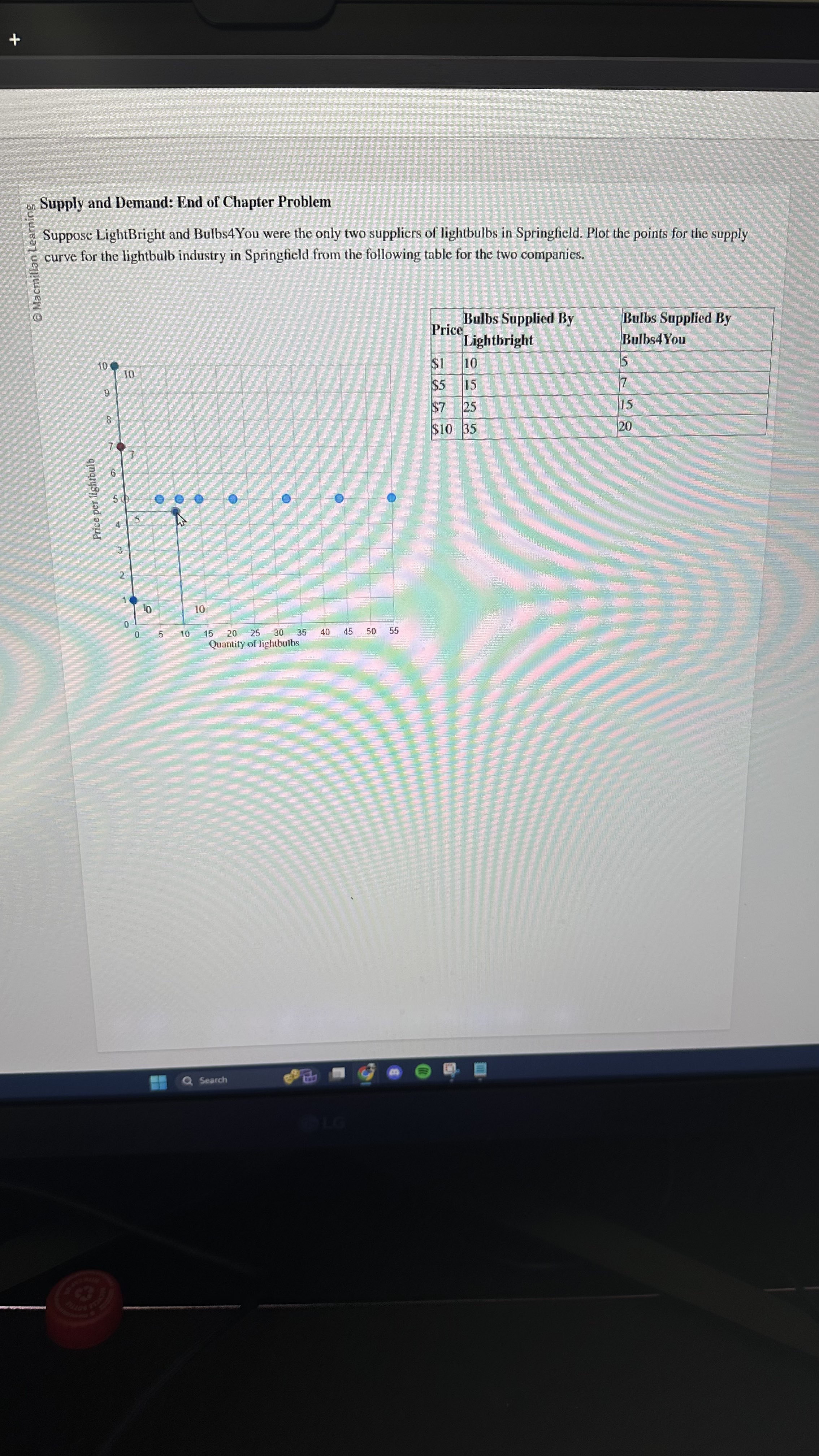 40 60 Quantity of oil (MBD)Supply and Demand: End of Chapter Problem