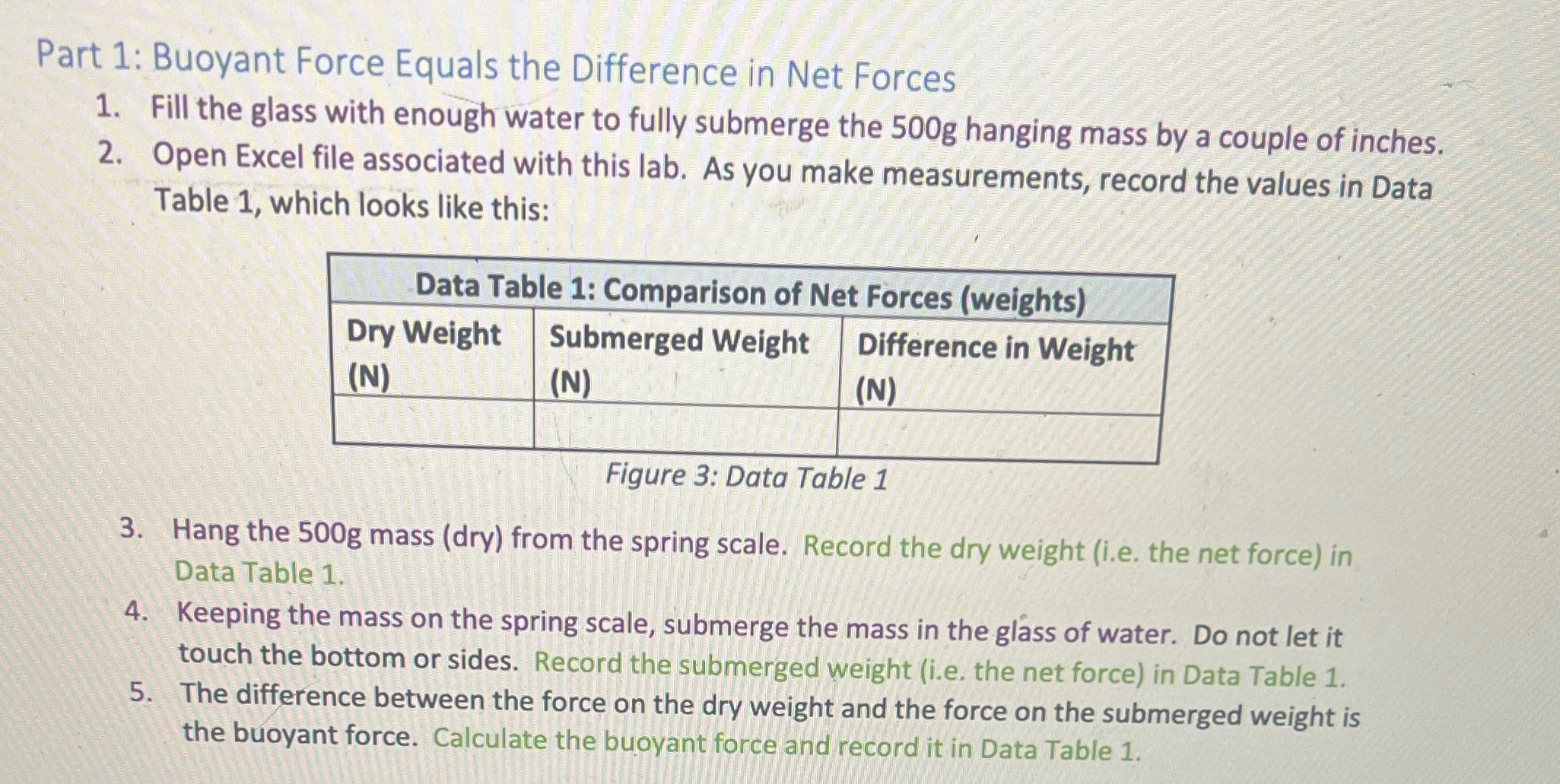  Part 1: Buoyant Force Equals the Difference in Net Forces 1.