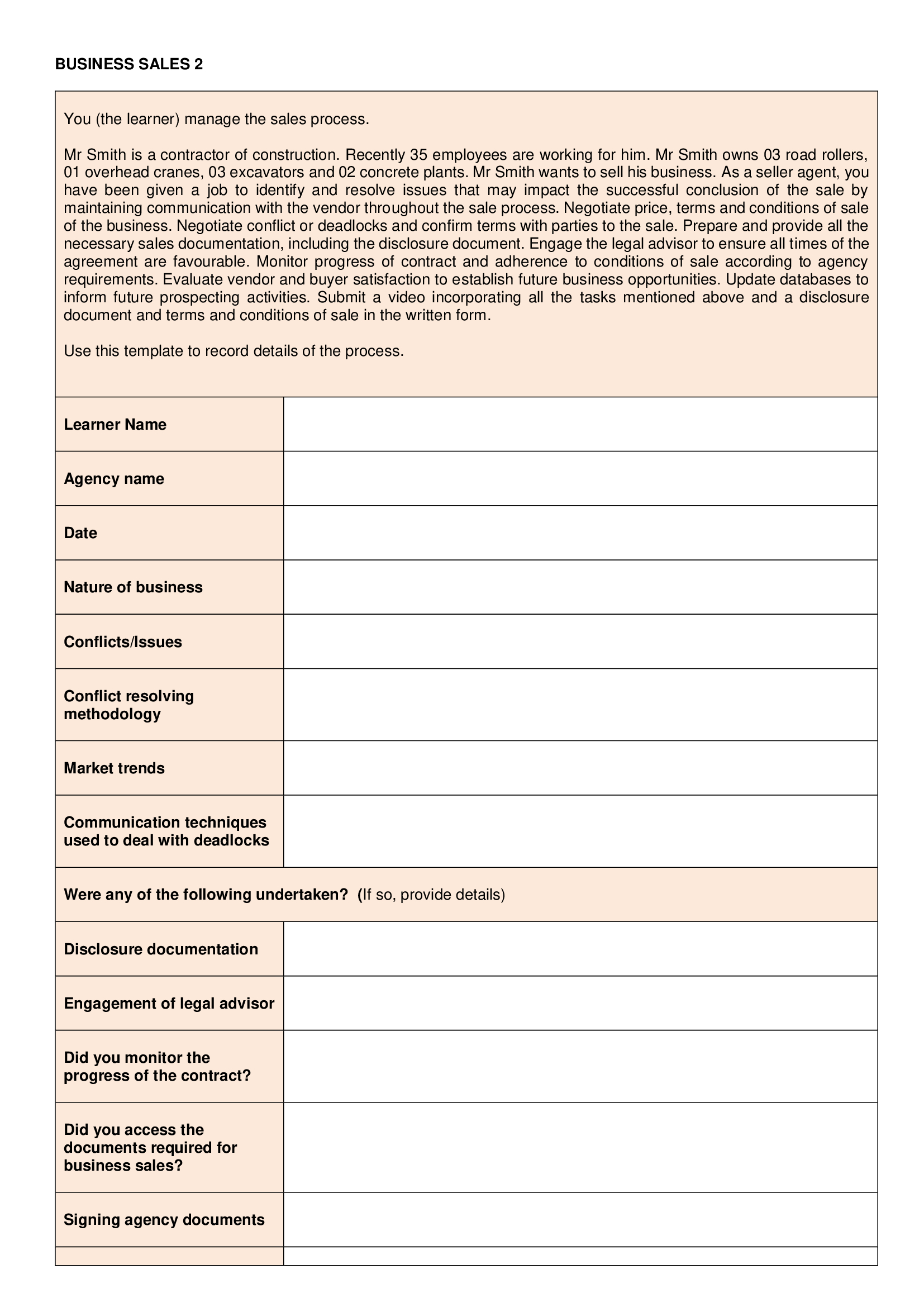 As an appraising agent, you have been given a job to confirm