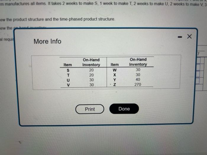 time shasod product structure Click the kon to vew the on hand