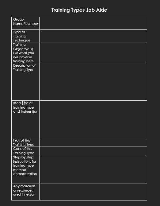  Use the template to write about Role play training method Training