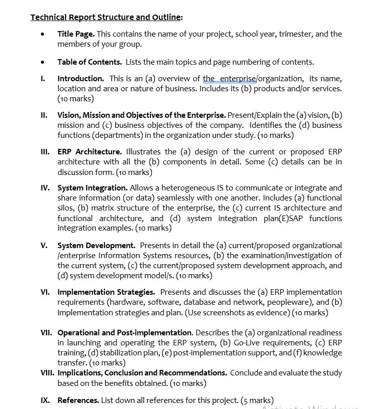  Technical Report Structure and Outline: Title Page. This contains the name