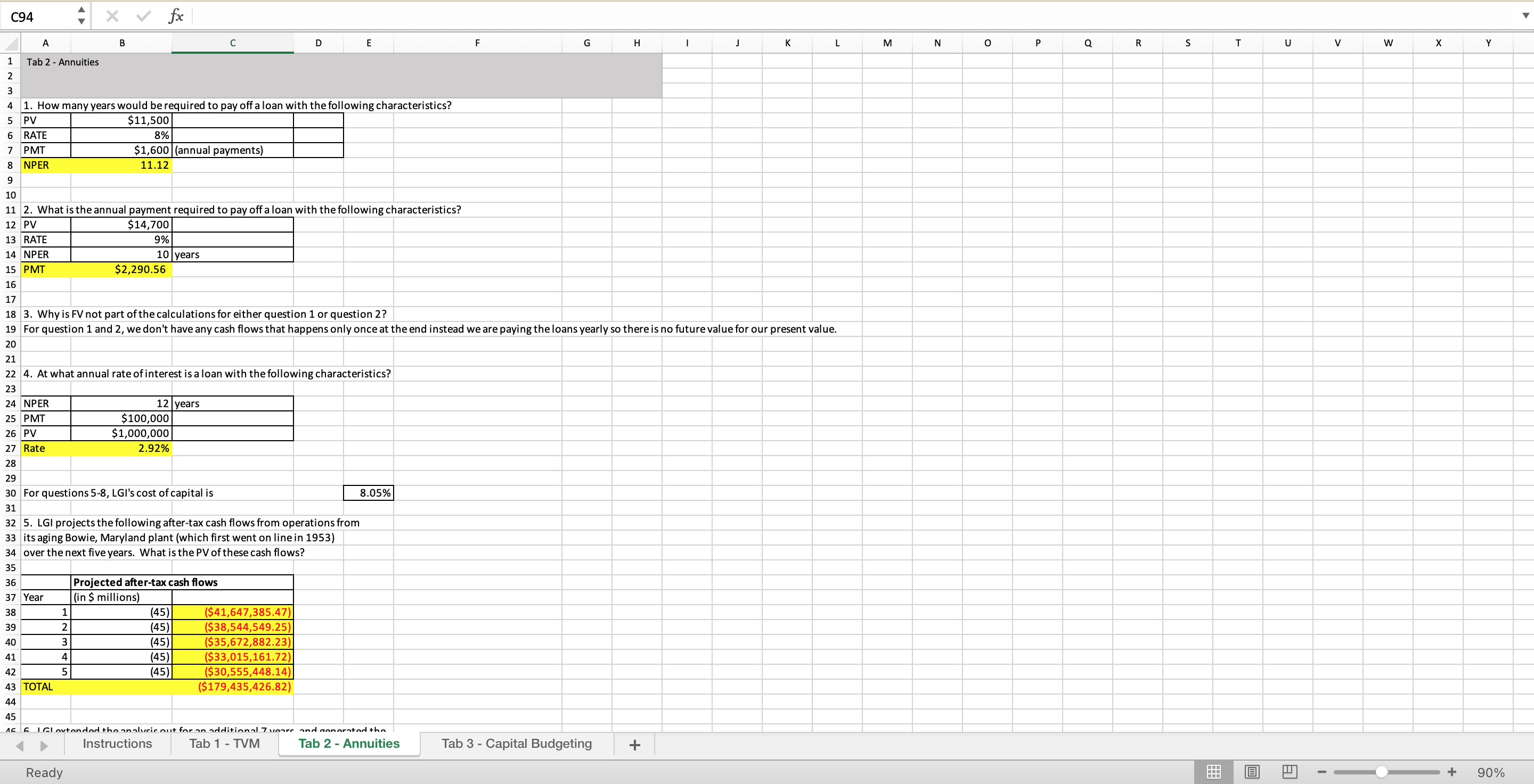Answer the following questions using the link to the excel sheet. Pictures