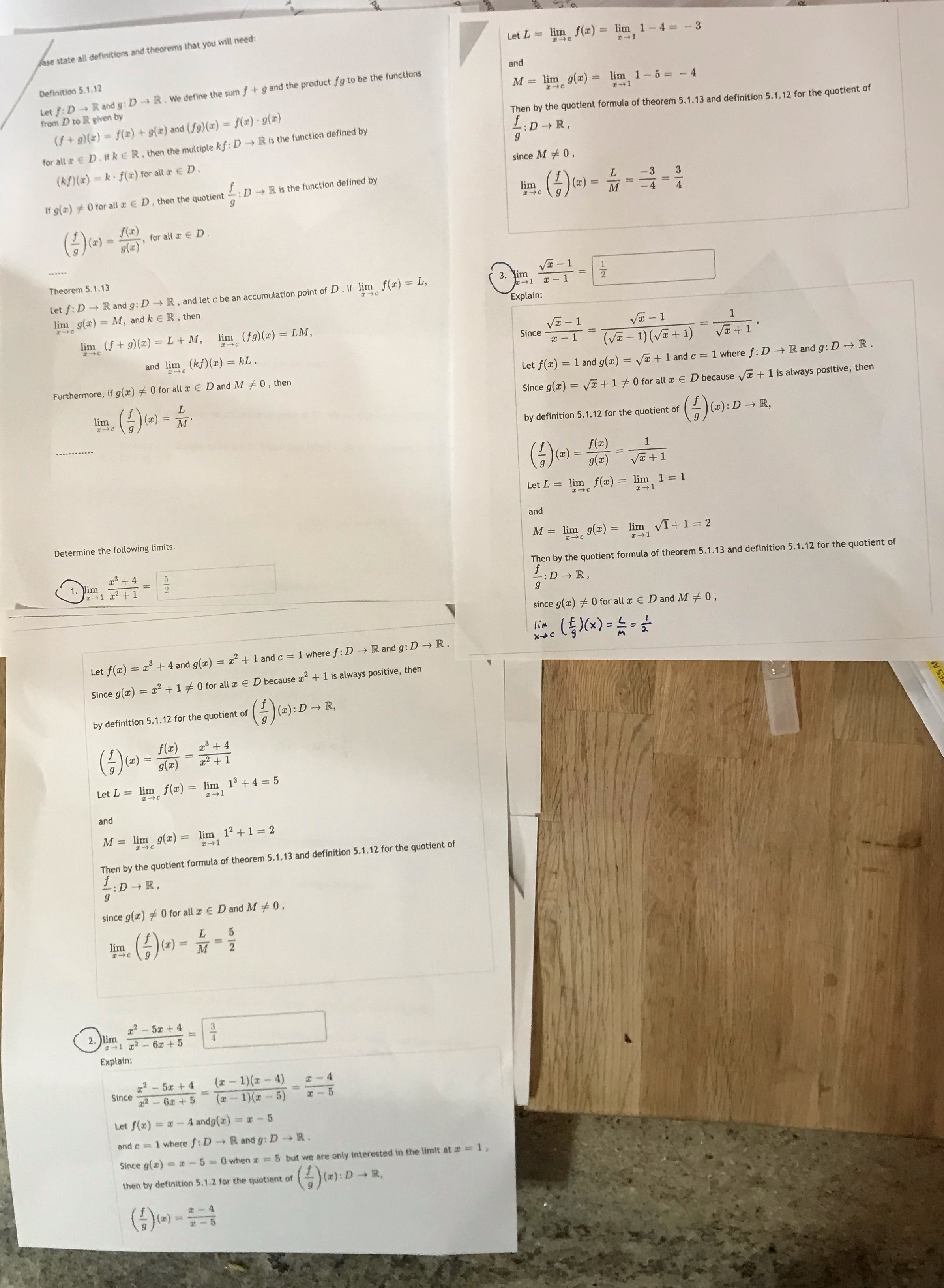 Could someone please check my work se state all definitions and theorems