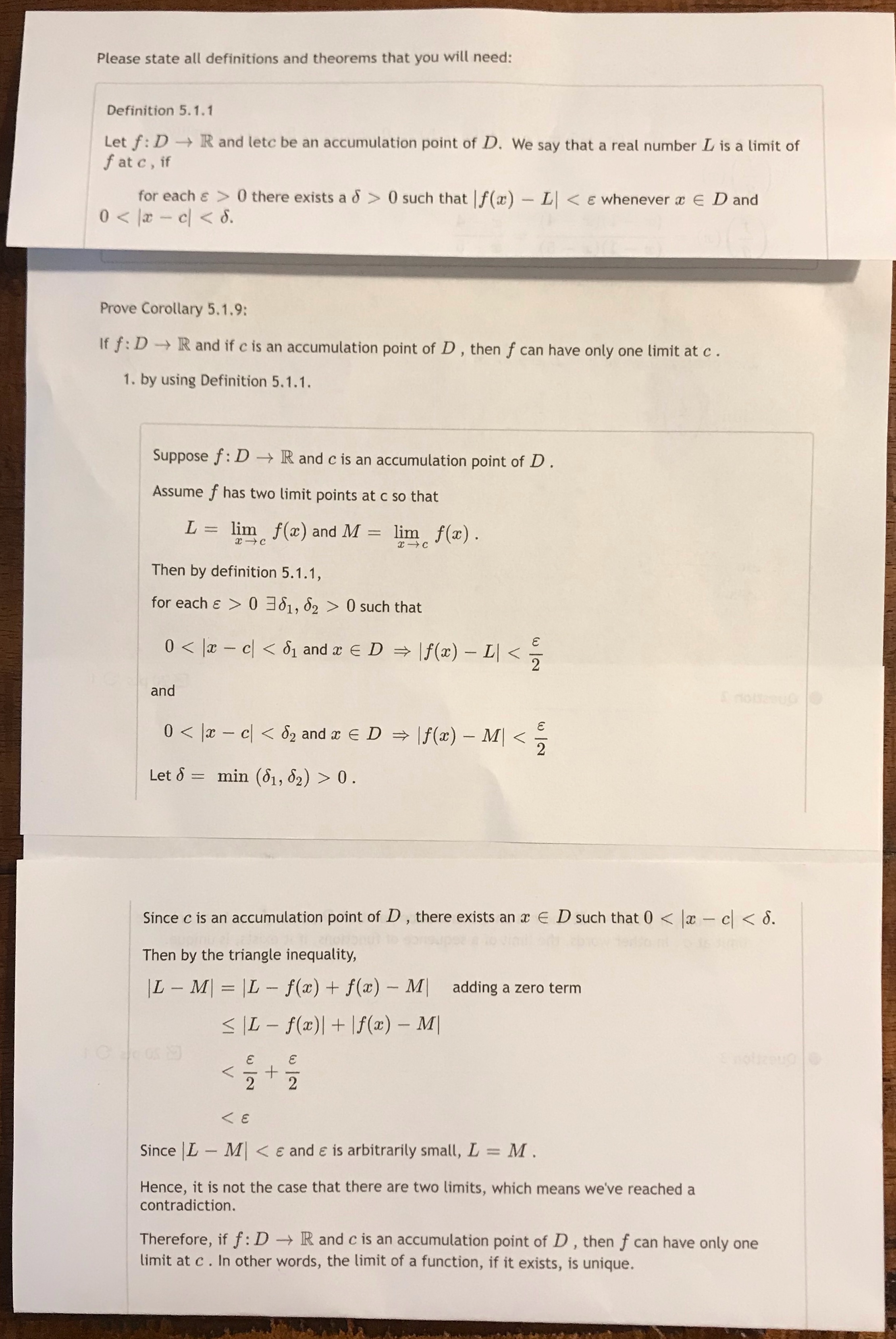 Could someone please check my work Please state all definitions and theorems