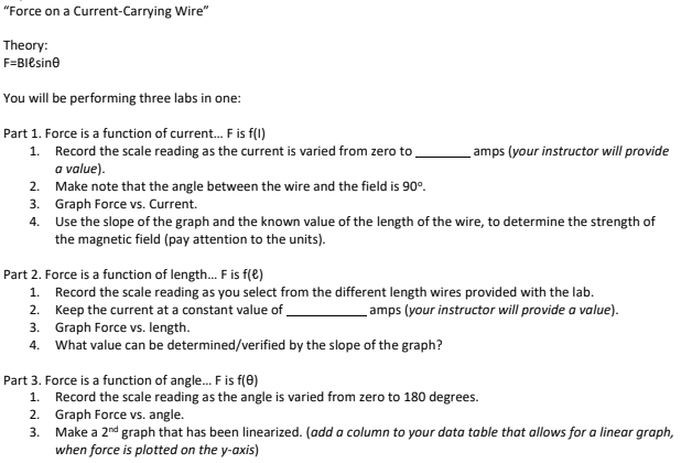 (N) Angle (degrees) Mass Force (N) Angle (degrees) Mass Force (N) 0