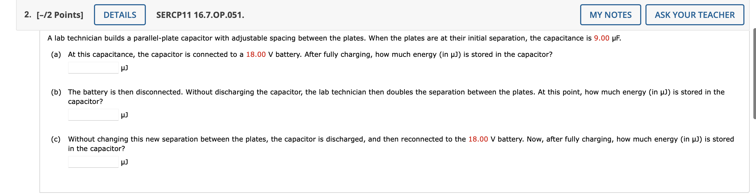 and four capacitors. In the top parallel branch, there are two capacitors,