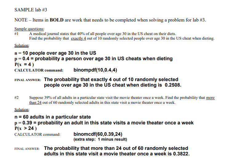 to be typed. Lab Overview: For EACH problem you need to: 1.