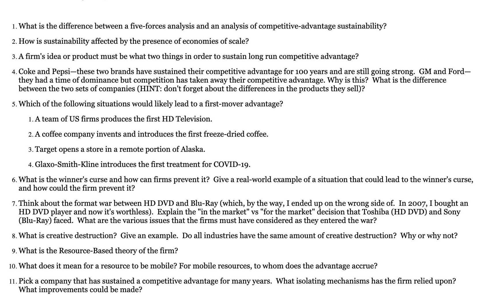  1. What is the difference between a ve-forces analysis and an