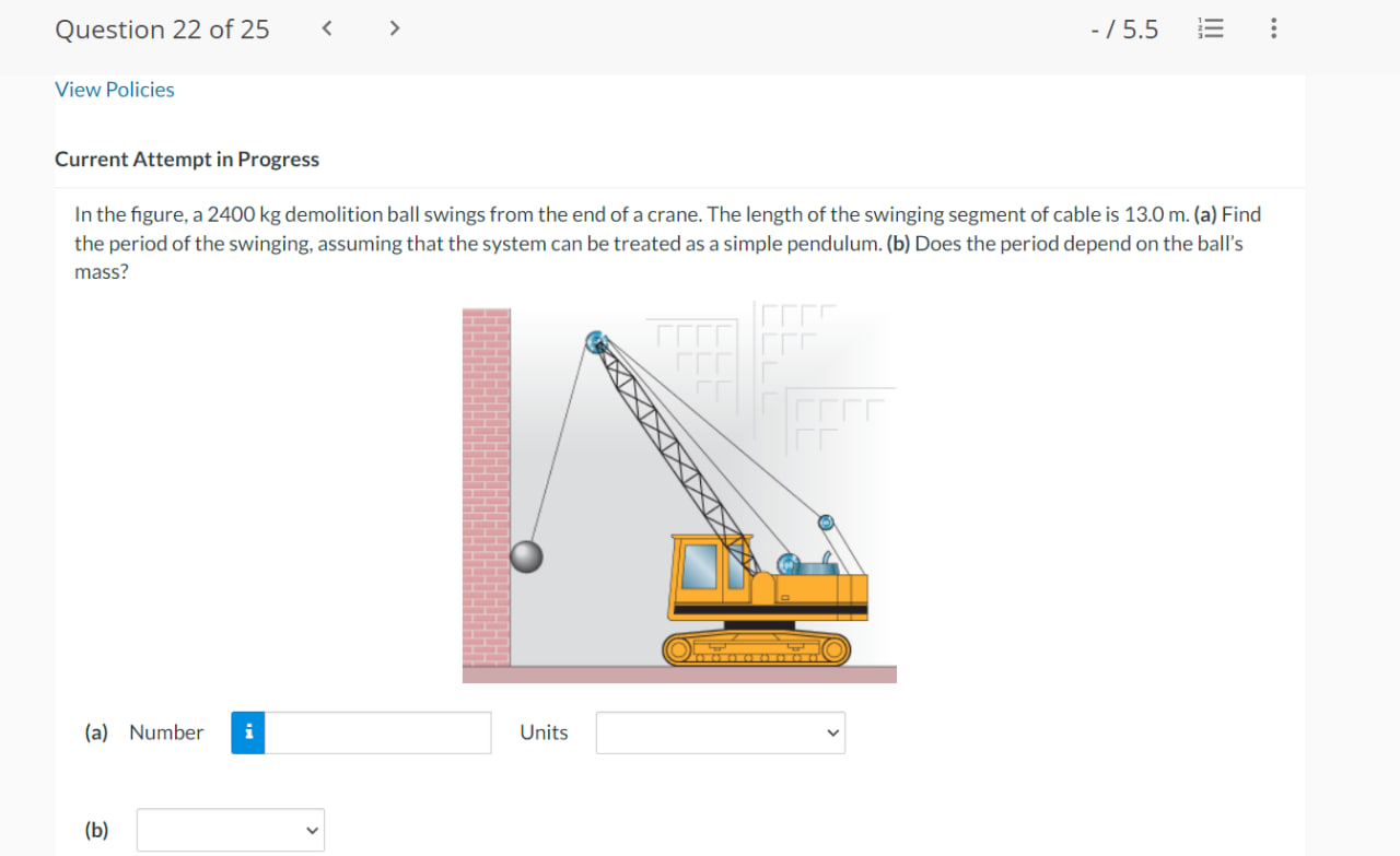 21 of 25 f 5.5 E 5 View Policies Current Attempt in