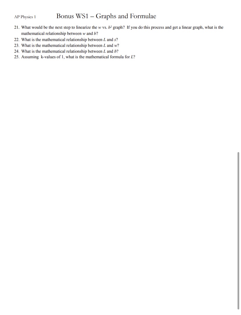 Answer all please atrium-am Bonus W31 Graphs and Formulae 2]. What would