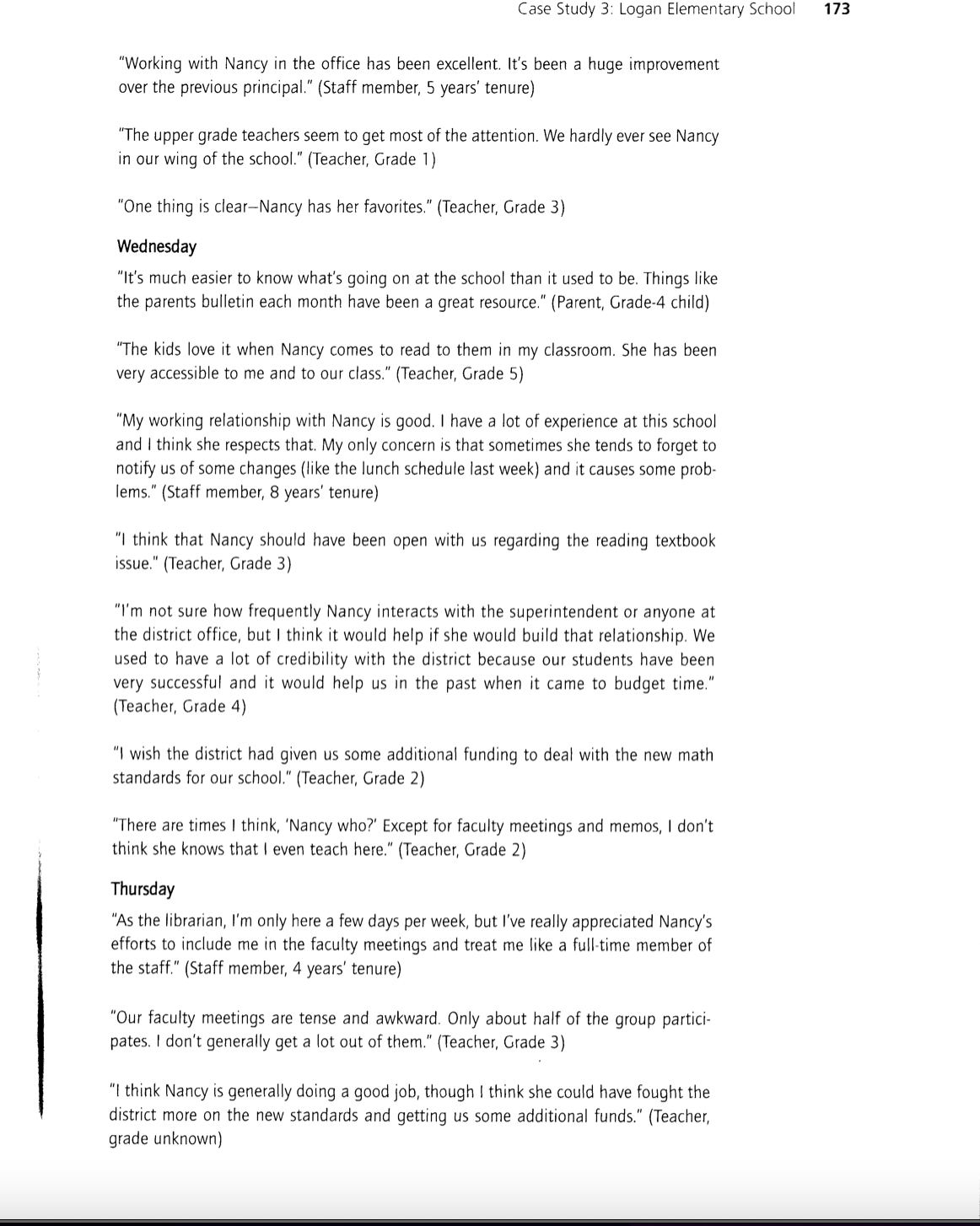 the following groups - faculty, staff, and parents - from the data