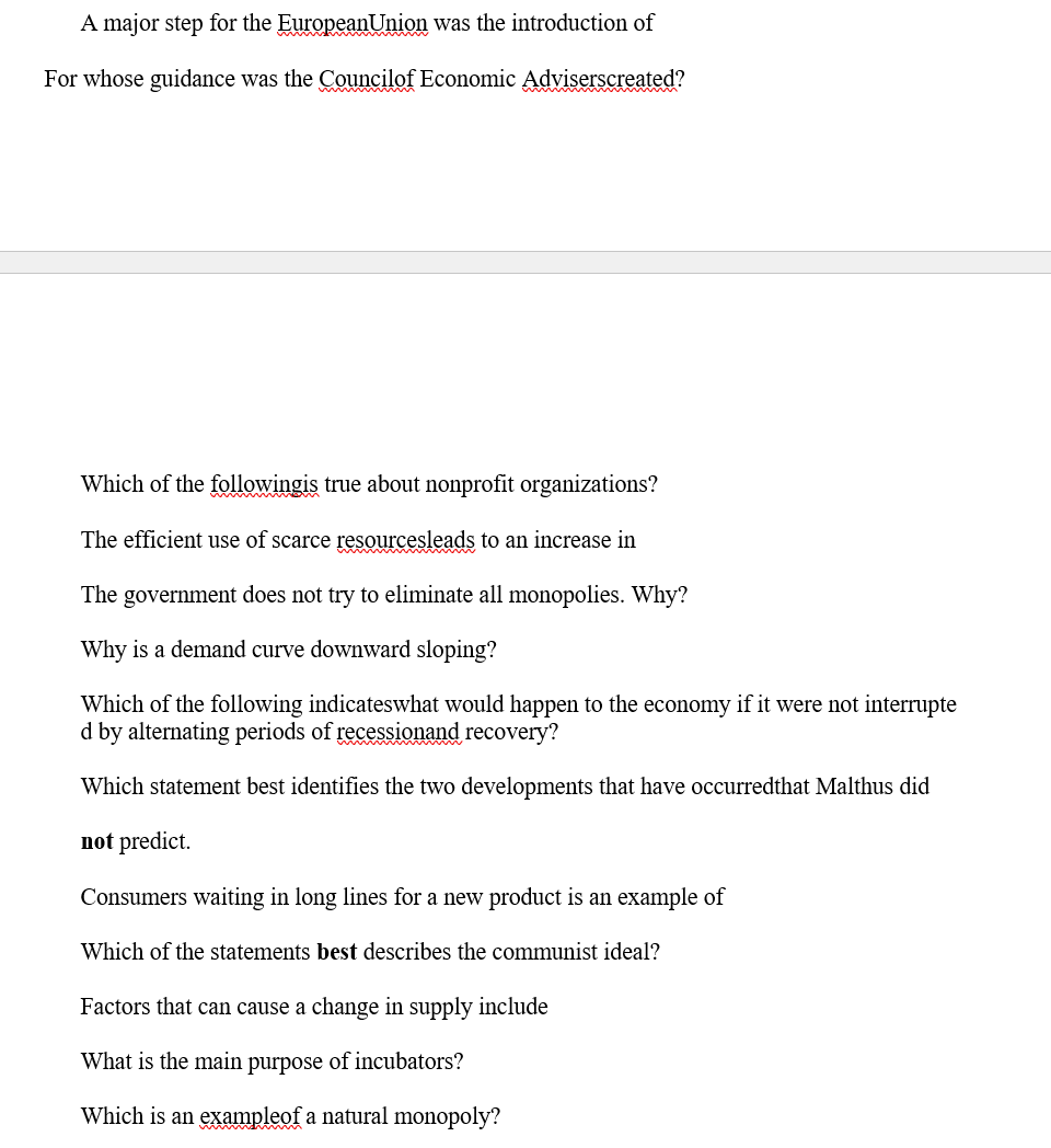 Council of Economic Advisers? Which of these is a feature of open