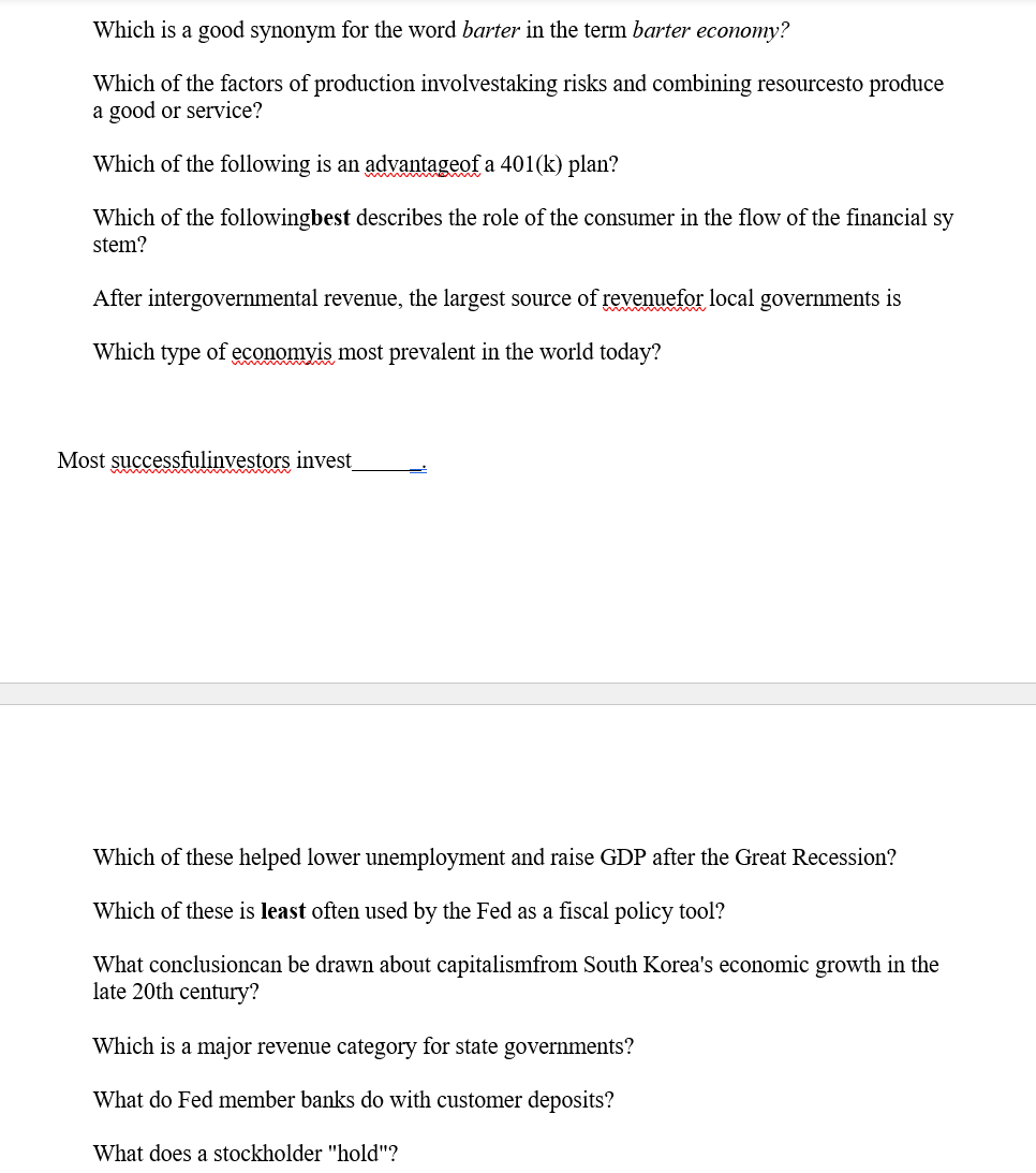 market operations? In which of these systems is the government most likelyto