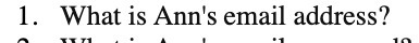 1. What is Ann's email address?