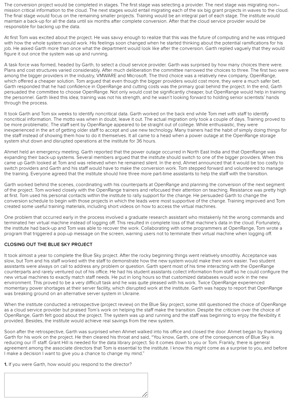 The conversion project would be completed in stages. The rst stage