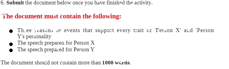 6. Submit the document below once you have finished the activity.