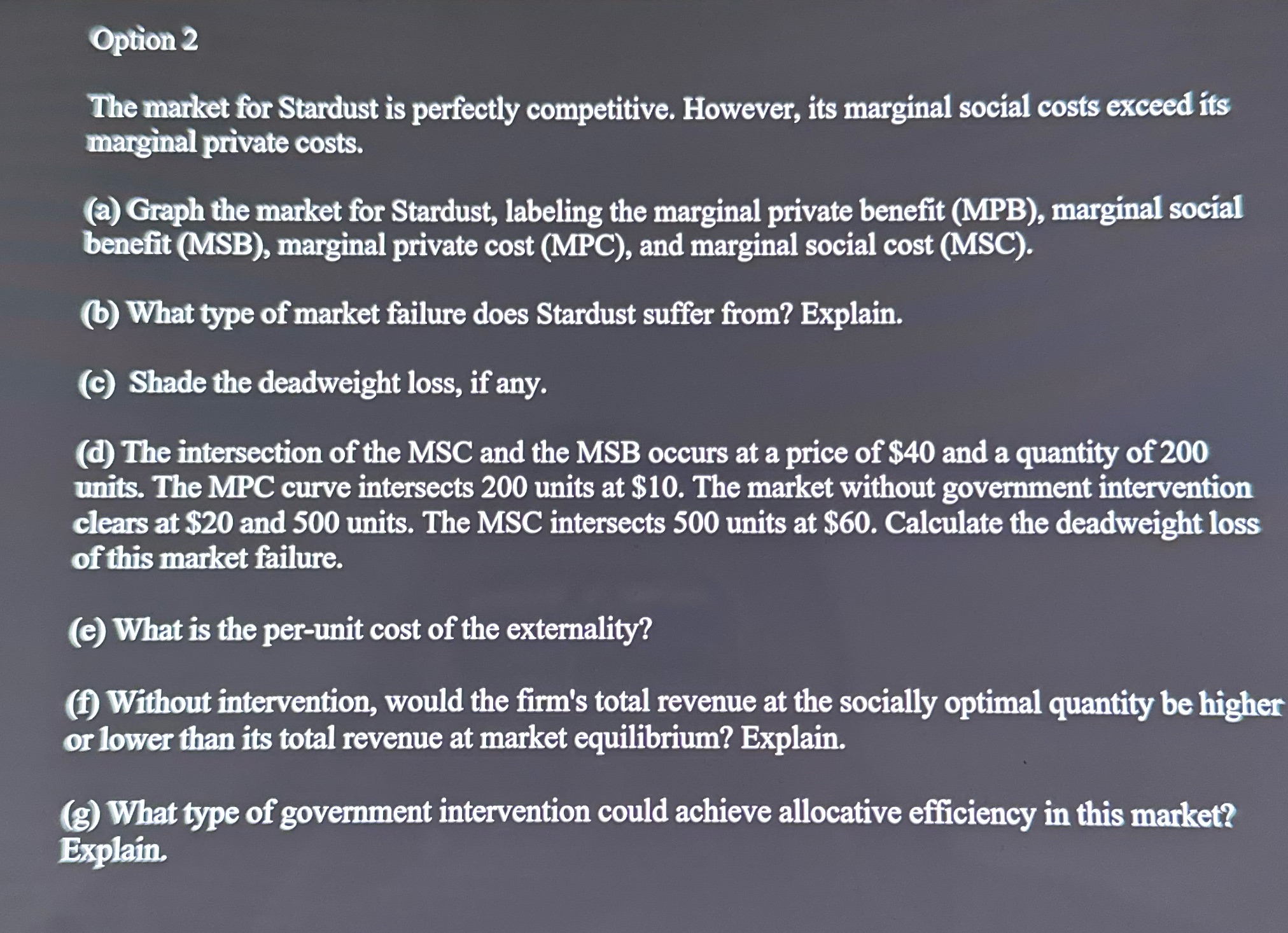 Hello I need help with this assignment (06.02) Option 2 The market