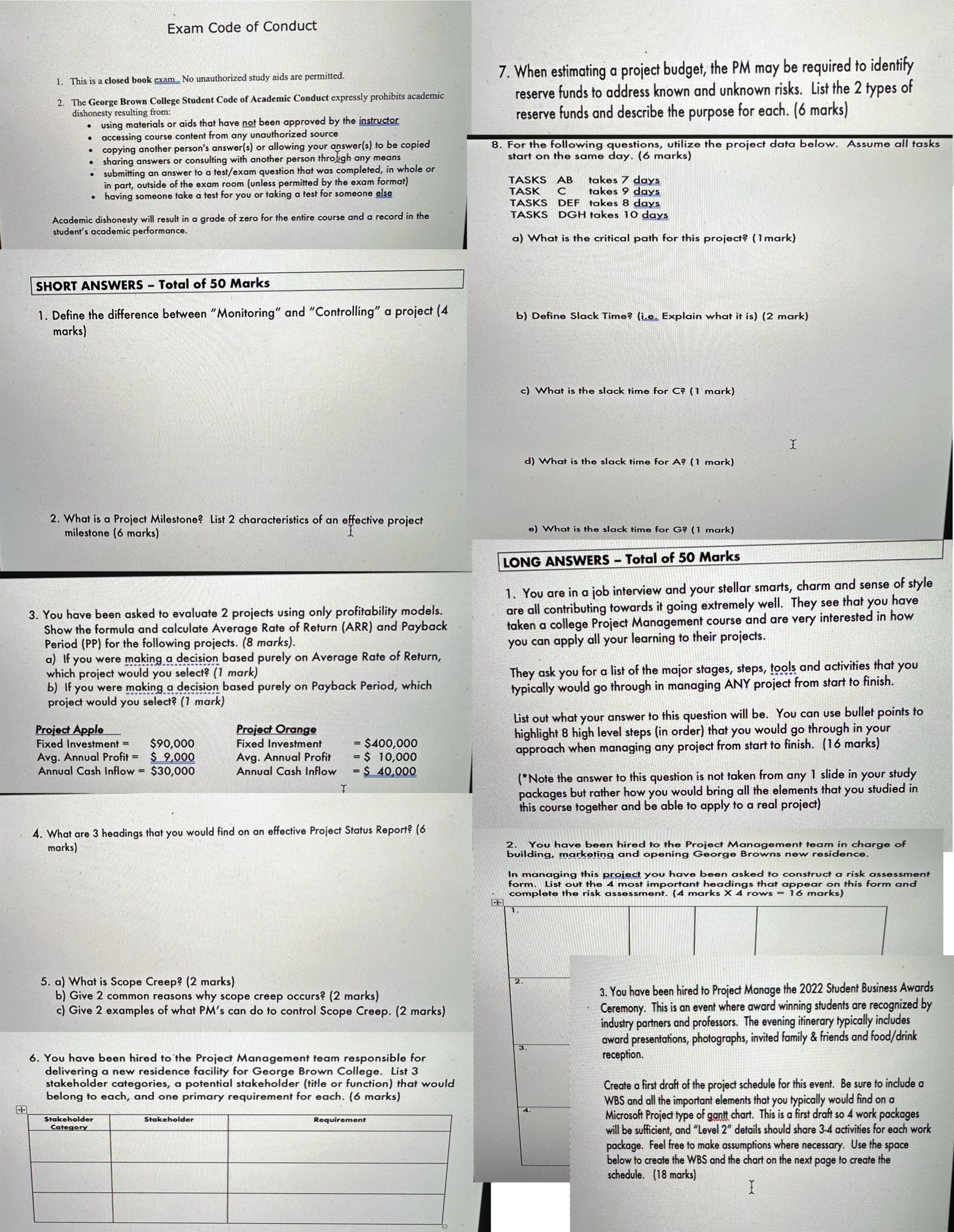 helping Exam Code of Conduct 1. This is a closed book exam