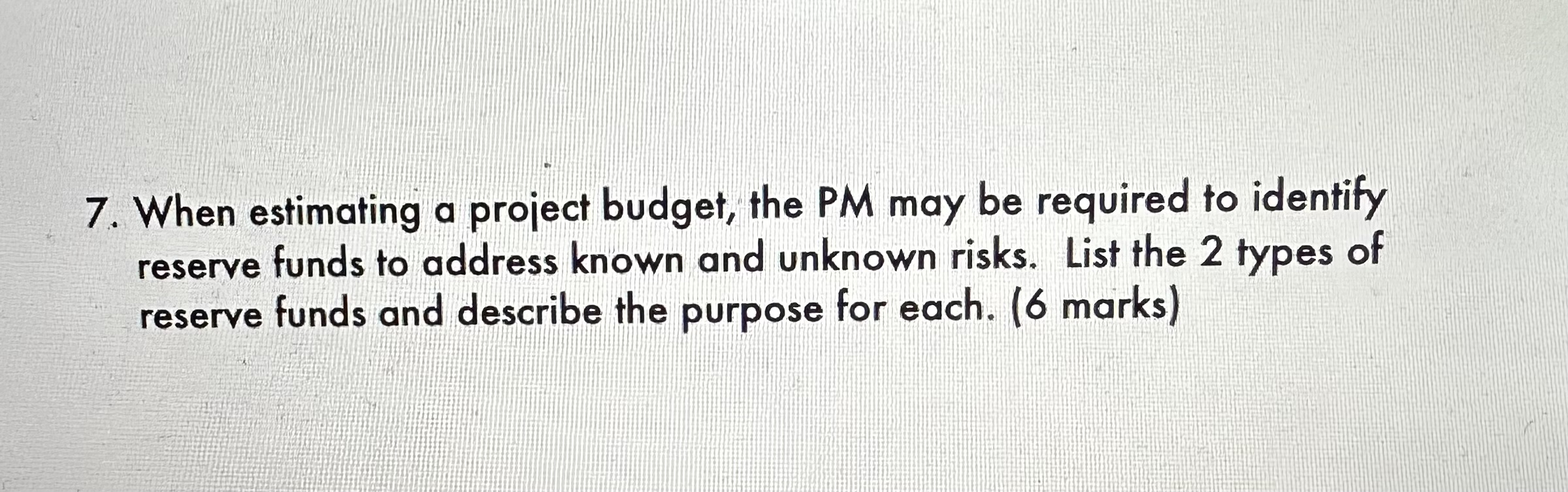 instructor reserve funds and describe the purpose for each. (6 marks) accessing