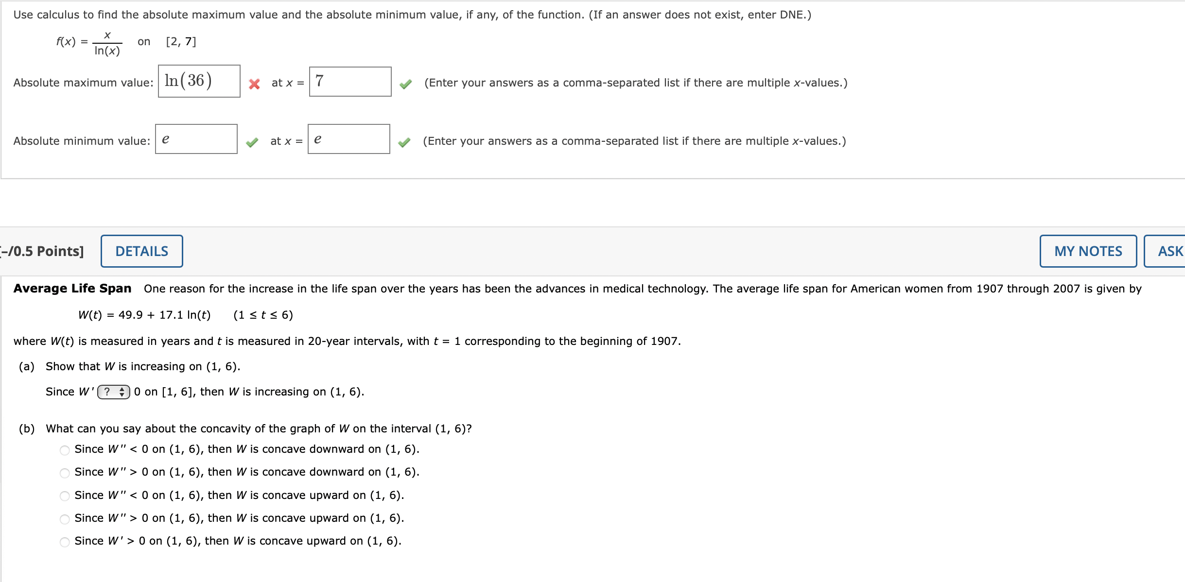  Use calculus to nd the absolute maximum value and the absolute